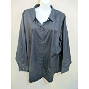 Denim & Co. D & Co. Button Front Shirt with Princess Seams Plus Size 3X NWOT Top